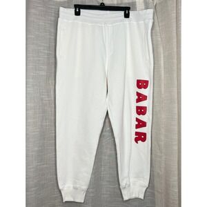 NWT Rowing Blazers Barbar Ski Sweatpants White‎ Red Cotton Drawstring Men's XL